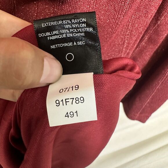 Sam Edelman Dress Long‎ Sleeve Sheath Cocktail Mini Short Red Knit Size 12 NWT - Picture 15 of 16